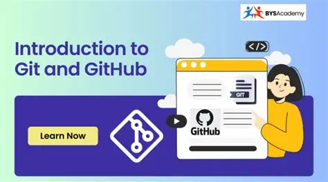 Diagram illustrating the concept of Version Control using Git and GitHub. It shows developers committing code changes locally with Git, pushing them to GitHub repositories, and collaborating through branches, pull requests, and merges.
